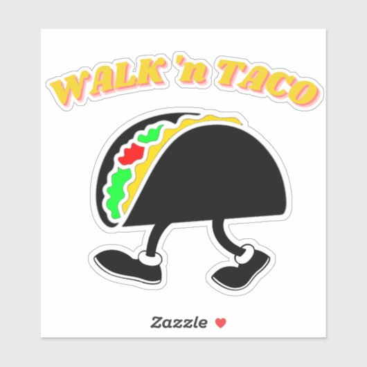 Grappige Wandelende Taco Vinyl Decal Stricker Sticker (Vel)