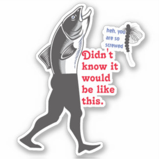 Grappige wandelende vis atheïst evolutie ongeluk sticker