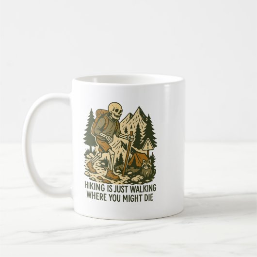 Grappige Wandelshirt, Buitenactiviteit Vaderdag Ca Koffiemok (Links)