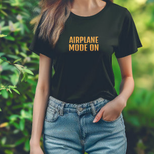 Grappige wandelshirt vliegtuigstand aan oranje zwa t-shirt