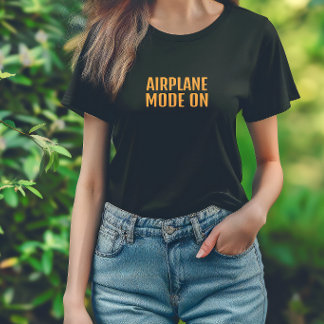 Grappige wandelshirt vliegtuigstand aan oranje zwa t-shirt