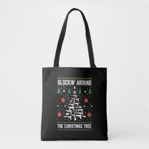 Grappige wapens lelijke kersttruien voor wapenlief tote bag