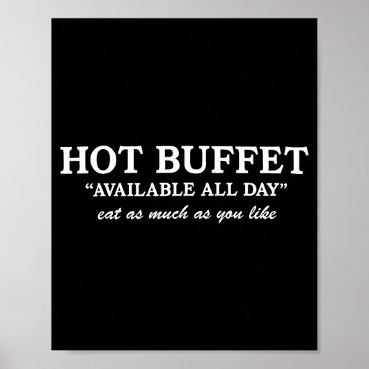 Grappige warme buffet beschikbaar de hele dag eet  poster (Voorkant)