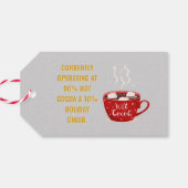 Grappige Warme Cacao & Kerstvreugde Festieve Kerst Cadeaulabel (Achterkant Horizontaal)