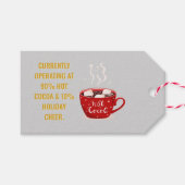 Grappige Warme Cacao & Kerstvreugde Festieve Kerst Cadeaulabel (Voorkant (Horizontaal))