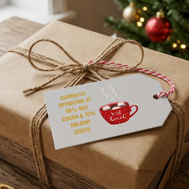 Grappige Warme Cacao & Kerstvreugde Festieve Kerst Cadeaulabel