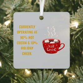 Grappige Warme Cacao & Kerstvreugde Festieve Kerst Metalen Ornament