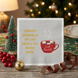 Grappige Warme Cacao & Kerstvreugde Festieve Kerst Servet