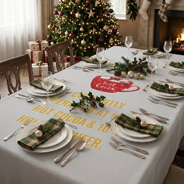 Grappige Warme Cacao & Kerstvreugde Festieve Kerst Tafelkleed