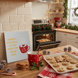 Grappige Warme Cacao & Kerstvreugde Festieve Kerst Tegeltje