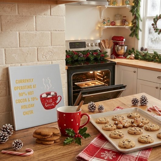 Grappige Warme Cacao & Kerstvreugde Festieve Kerst Tegeltje