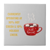 Grappige Warme Cacao & Kerstvreugde Festieve Kerst Tegeltje (Voorkant)