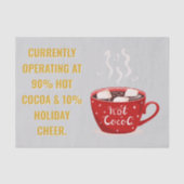 Grappige Warme Cacao & Kerstvreugde Festieve Kerst Tissuepapier (Voorkant)