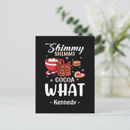 Grappige warme chocolademelk & Cookie Winter Briefkaart (Staand voorkant)