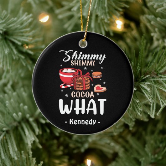 Grappige warme chocolademelk & Cookie Winter Keramisch Ornament (Boom)