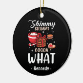 Grappige warme chocolademelk & Cookie Winter Keramisch Ornament (Links)