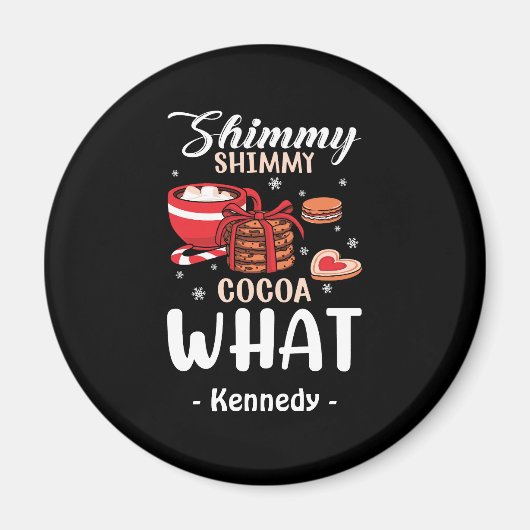 Grappige warme chocolademelk & Cookie Winter Magneet (Voorkant)