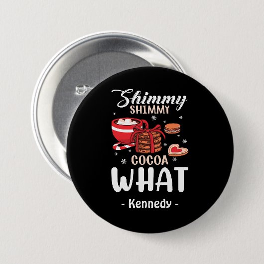 Grappige warme chocolademelk & Cookie Winter Ronde Button 7,6 Cm (Voorkant /achterkant)