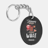 Grappige warme chocolademelk & Cookie Winter Sleutelhanger (Voorkant Links)