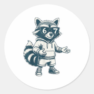 Grappige Wasbeer 67 Meme Zes Zeven Ronde Sticker