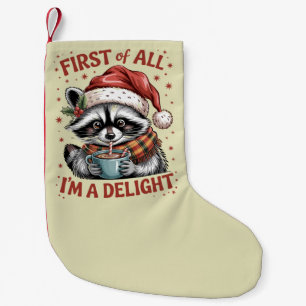 Grappige Wasbeer Allereerst Ben Ik Een Aangename K Kleine Kerstsok