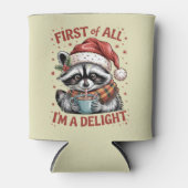 Grappige wasbeer Allereerst ben ik een genot Kerst Blikjeskoeler (Voorkant)