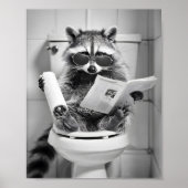 Grappige Wasbeer Badkamer Humorous Animal Wall Art Poster (Voorkant)