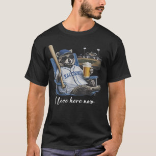 Grappige Wasbeer Baseball Bier Ik woon nu hier Cad T-shirt