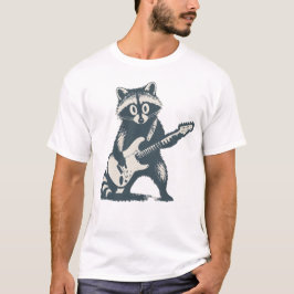 Grappige Wasbeer die Elektrische Gitaar Speelt T-shirt