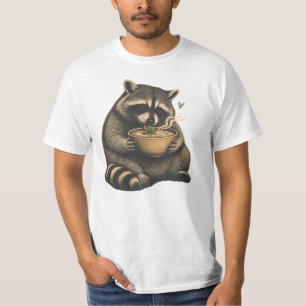 Grappige wasbeer die hete soep drinkt t-shirt