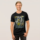 Grappige Wasbeer Die Pruimen Meme  Tri-Blend Shirt (Voorkant volledig)