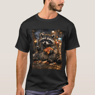Grappige wasbeer die sigaret rookt humor meme wasb t-shirt