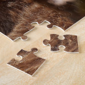 Grappige wasbeer die zijn tong uitsteekt Foto Legpuzzel (Zijkant)