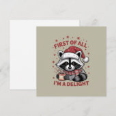 Grappige Wasbeer Eerst En Vooral Ben Ik Een Genot Feestdagenkaart (Voorkant / Achterkant)