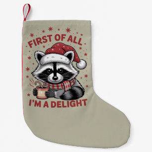Grappige Wasbeer Eerst En Vooral Ben Ik Een Genot Kleine Kerstsok