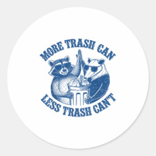 Grappige wasbeer en som meer vuilnis kan minder vu ronde sticker