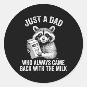 Grappige wasbeer gewoon een vader die altijd terug ronde sticker