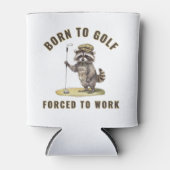 Grappige wasbeer golf, geboren om te golfen, gedwo blikjeskoeler (Voorkant)