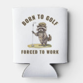 Grappige wasbeer golf, geboren om te golfen, gedwo blikjeskoeler (Achterkant)