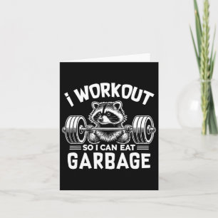 Grappige Wasbeer Gym Fitness Ik training zodat ik  Kaart