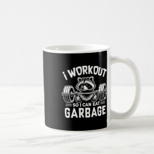 Grappige Wasbeer Gym Fitness Ik training zodat ik  Koffiemok