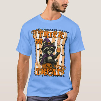 Grappige wasbeer Halloween Matching Trick or treat T-shirt