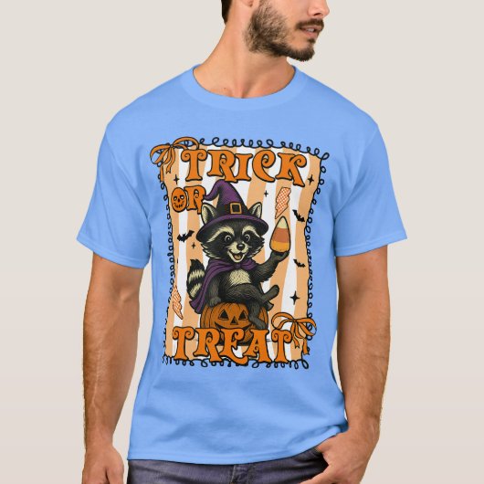 Grappige wasbeer Halloween Matching Trick or treat T-shirt (Voorkant)