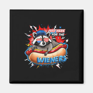 Grappige Wasbeer Hotdog 4 juli Bbq-feest Humor Magneet