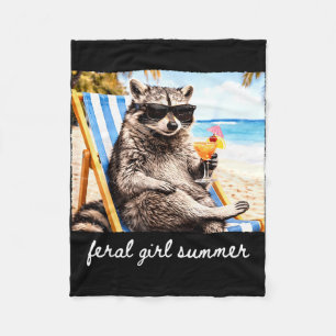 Grappige wasbeer ijslolly zomer dier zonnebril fleece deken
