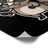 Grappige wasbeer Ik heb snacks Halloween Humor Poster (Hoek)
