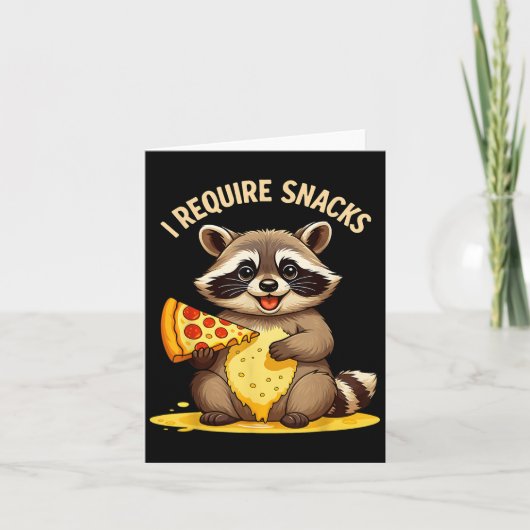 Grappige wasbeer, ik heb snacks nodig kaart (Voorkant)