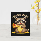 Grappige wasbeer, ik heb snacks nodig kaart (Gele Bloem)