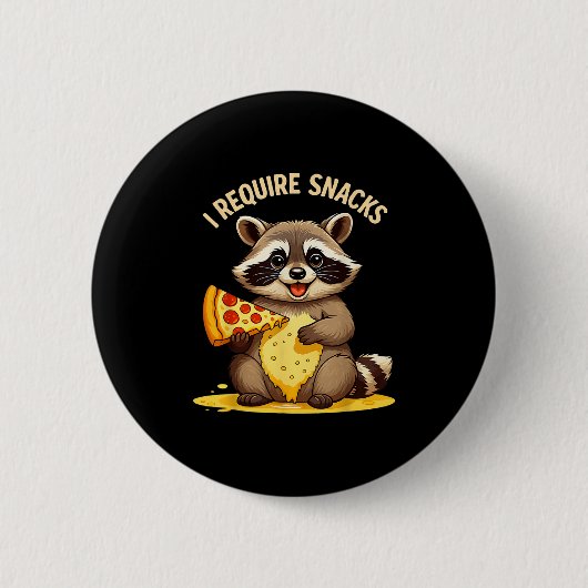 Grappige wasbeer, ik heb snacks nodig ronde button 5,7 cm (Voorkant)