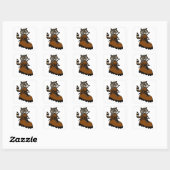 Grappige wasbeer in wandelschoen vierkante sticker (Vel)